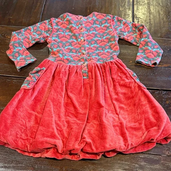 Kate Quinn Red and Green Floral Kids Dress - Picture 3 of 3